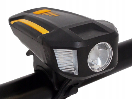 ZESTAW LAMPKA ROWEROWA LED PRZÓD TYŁ USB DZWONEK