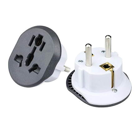 Uniwersalny adapter podróżny 250V / 16A – EU / UK / US / AUS, all-in-one z zabezpieczeniem przepięciowym