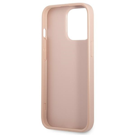 Etui Guess Saffiano Triangle Logo Cardslot na iPhone 13 Pro Max - różowe