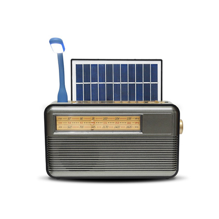 Radio Solarne Retro CMiK MK-193BT Bluetooth USB TF Latarka LED Powerbank
