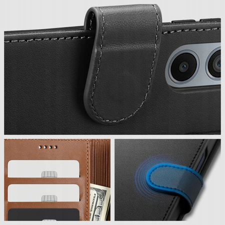 Etui Tech-Protect Wallet na Samsung Galaxy A14 4G / 5G - brązowe