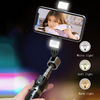 Selfie Stick bluetooth z lampą doświetlającą - Tripod monopod 1.14m
