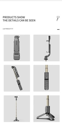 Q10s Bezprzewodowy statyw do Selfie składany Monopod kompatybilny dla kamera akcji równowagi smartfona