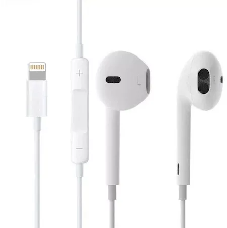 Słuchawki z mikrofonem Lightning do iPhone'a  iPada białe