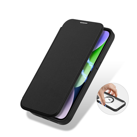 Etui Dux Ducis Skin X Pro na iPhone 14 Plus z MagSafe i klapką - czarne