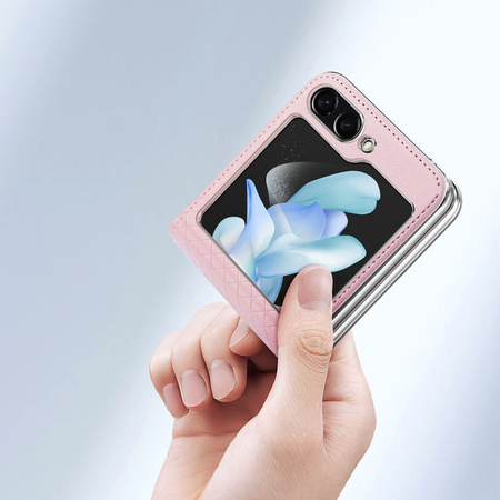 Etui Dux Ducis Bril skórzane na Samsung Galaxy Z Flip 5 5G - różowe