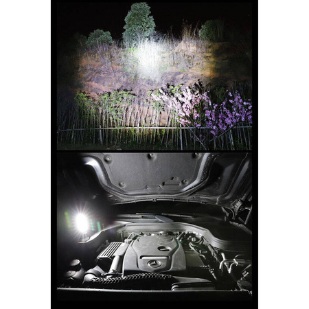 Wodoodporna latarka akumulatorowa USB Latarka LED XPE+COB - S11 - Czarna