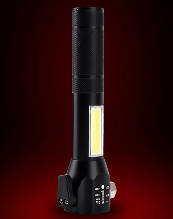 Wielofunkcyjna Latarka Taktyczna LED - 4 Tryby, 1000m Zasięg, USB