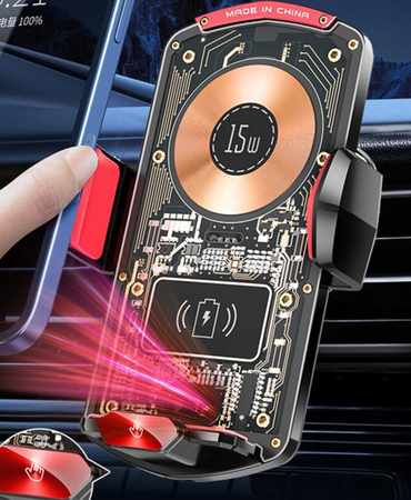 Przezroczysty uchwyt samochodowy do ładowania 15W szybka magnetyczna ładowarka do telefonu