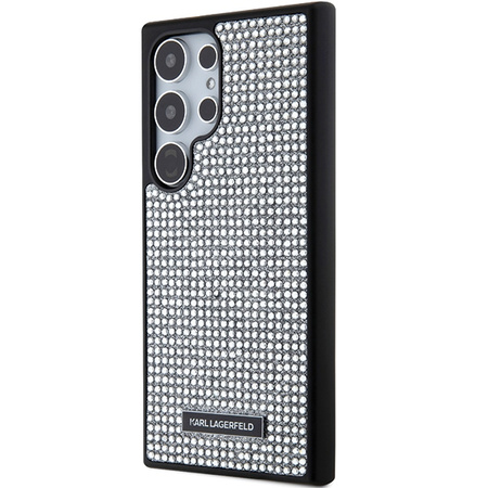 Etui Karl Lagerfeld Rhinestone Metal Logo na Samsung Galaxy S24 Ultra - srebrne