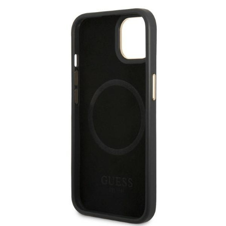 Etui Guess 4G Logo Plate MagSafe na iPhone 13 - czarne