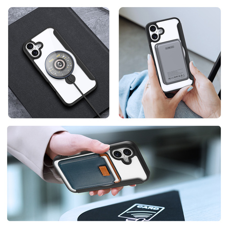 Etui Dux Ducis Skin X Pro na iPhone 16 z MagSafe, klapką i podstawką - czarne