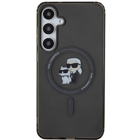 Etui Karl Lagerfeld IML Karl&Choupette Glitter MagSafe na Samsung Galaxy S24+ - czarne
