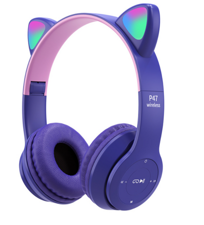 M2/ Świecące Słuchawki bezprzewodowe Kocie Ucho z mikrofonem Bluetooth