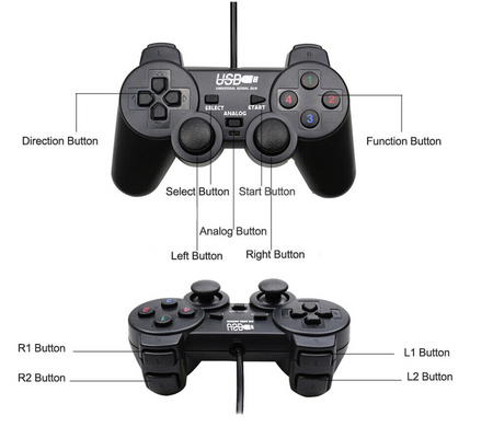 Joystick do gier Czarny przewodowy kontroler gier Gamepad Nowy USB 2.0 na PC Windows 10