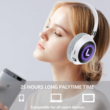Akz-k69 2023 Zestaw słuchawkowy Bluetooth Duża bateria Oświetlenie Oddychający lekki zestaw słuchawkow