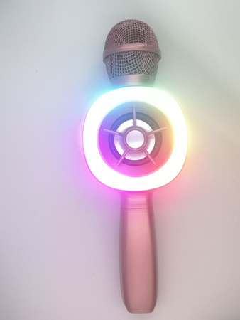 BEZPRZEWODOWY MIKROFON KARAOKE LED STROBOSKOP