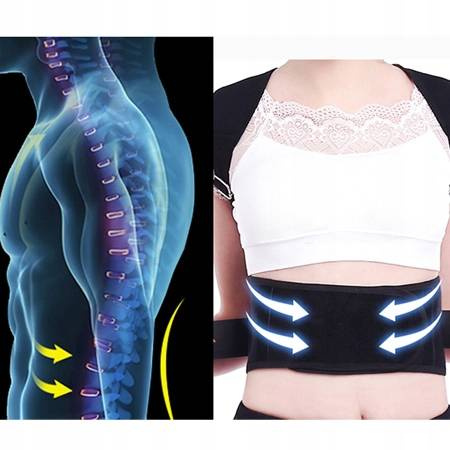 KOREKTOR WAD POSTAWY Pas podtrzymujący talię z ortezą pleców BACK PAIN