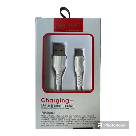 Kabel USB-A - TYPE-C 3A 1m, biały