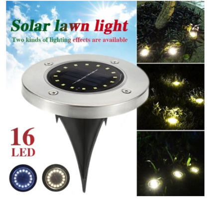 Lampki solarne gruntowe ogrodowe led solarna 16 LED