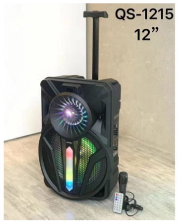 M1 QS1215 / Głośnik Bluetooth Bezprzewodowy Boombox Karaoke