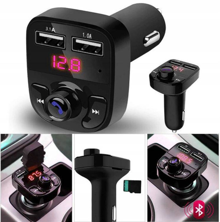 ODTWARZACZ USB MP3 TRANSMITER BT UCHWYT DO KOKPITU